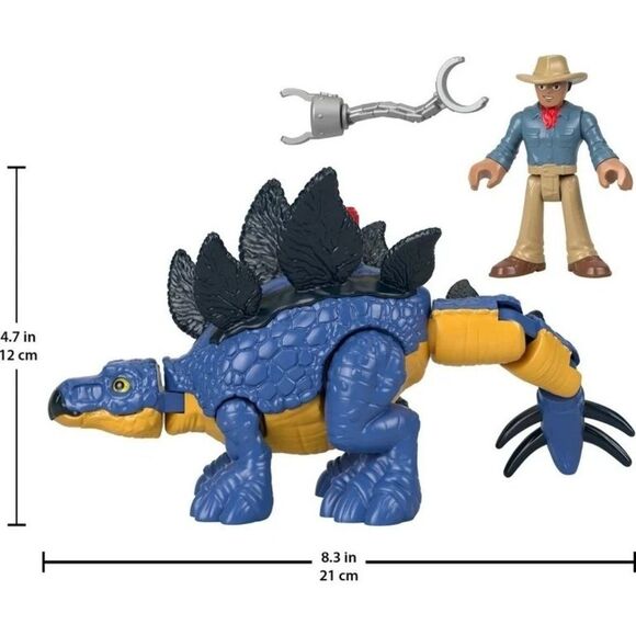 Imaginext Jurassic World Dominion Stegosaurus Dinosaur & Dr. Grant Poseable Gift - Picture 5 of 5